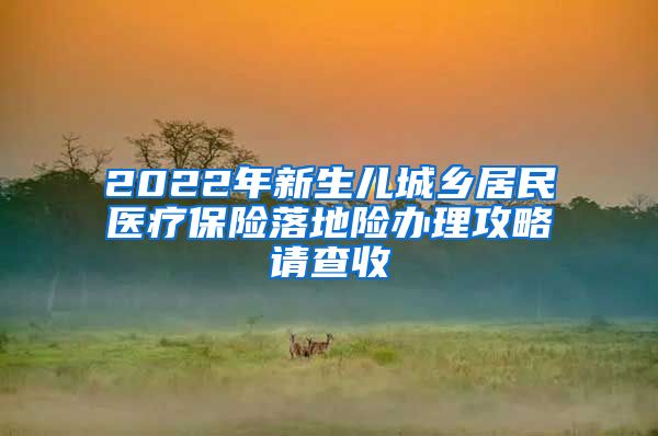 2022年新生儿城乡居民医疗保险落地险办理攻略请查收