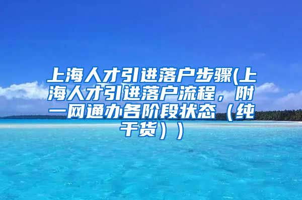 上海人才引进落户步骤(上海人才引进落户流程，附一网通办各阶段状态（纯干货）)