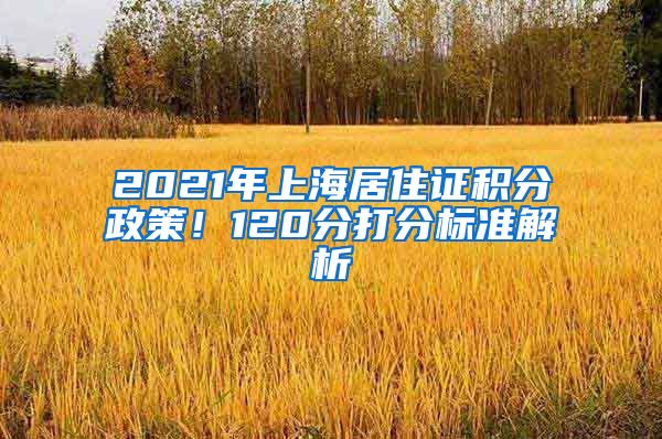 2021年上海居住证积分政策！120分打分标准解析