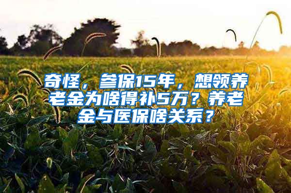 奇怪，参保15年，想领养老金为啥得补5万？养老金与医保啥关系？