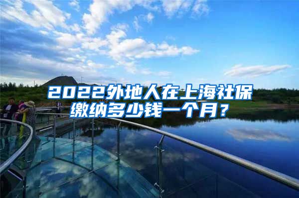 2022外地人在上海社保缴纳多少钱一个月？