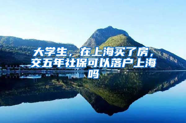 大学生，在上海买了房，交五年社保可以落户上海吗