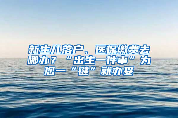 新生儿落户、医保缴费去哪办？“出生一件事”为您一“键”就办妥