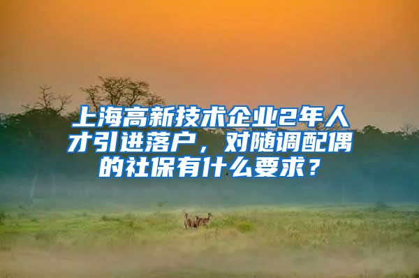 上海高新技术企业2年人才引进落户，对随调配偶的社保有什么要求？