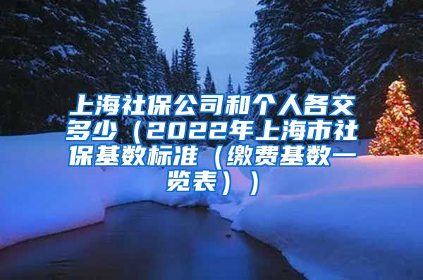 上海社保公司和个人各交多少（2022年上海市社保基数标准（缴费基数一览表））