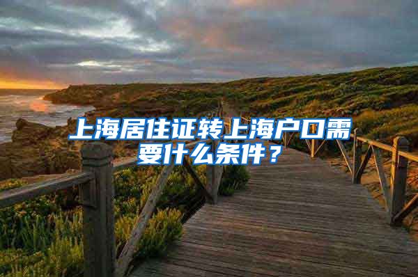 上海居住证转上海户口需要什么条件？