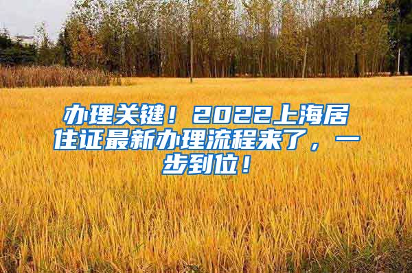 办理关键！2022上海居住证最新办理流程来了，一步到位！