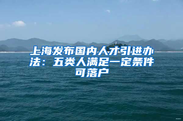 上海发布国内人才引进办法：五类人满足一定条件可落户