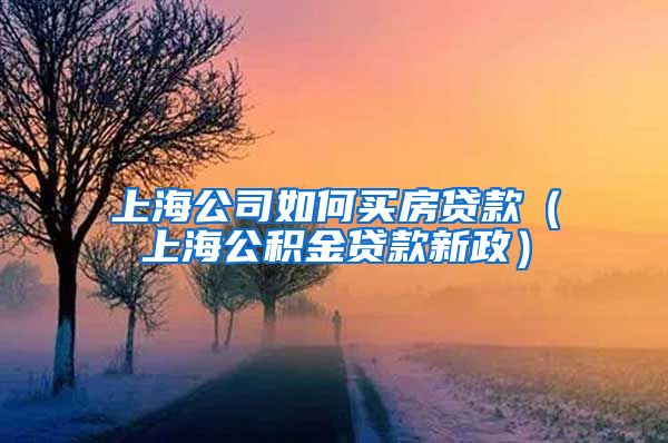 上海公司如何买房贷款（上海公积金贷款新政）