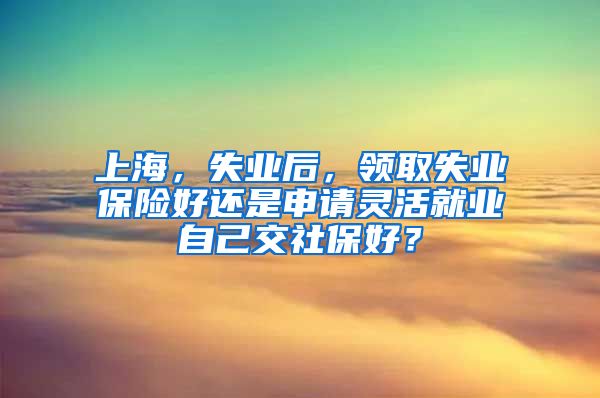 上海，失业后，领取失业保险好还是申请灵活就业自己交社保好？