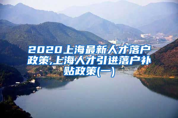 2020上海最新人才落户政策,上海人才引进落户补贴政策(一)