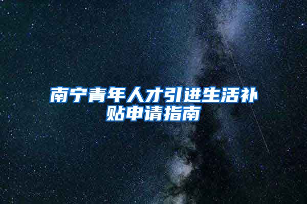 南宁青年人才引进生活补贴申请指南