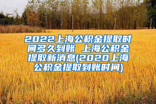 2022上海公积金提取时间多久到账 上海公积金提取新消息(2020上海公积金提取到账时间)