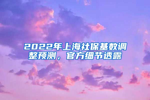 2022年上海社保基数调整预测，官方细节透露