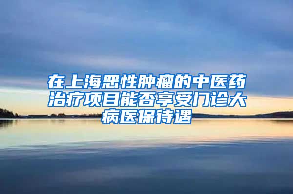 在上海恶性肿瘤的中医药治疗项目能否享受门诊大病医保待遇