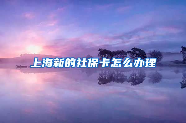 上海新的社保卡怎么办理