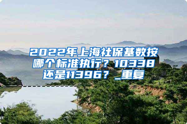 2022年上海社保基数按哪个标准执行？10338还是11396？_重复
