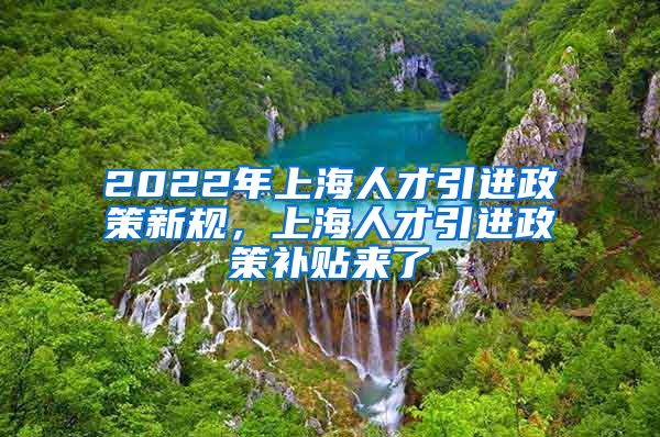 2022年上海人才引进政策新规，上海人才引进政策补贴来了