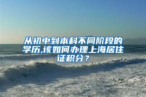 从初中到本科不同阶段的学历,该如何办理上海居住证积分？