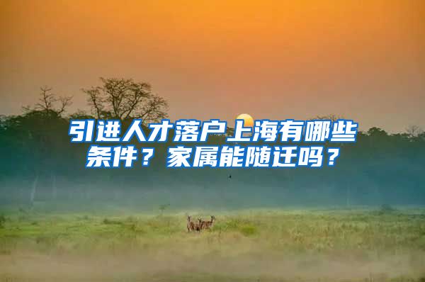 引进人才落户上海有哪些条件？家属能随迁吗？