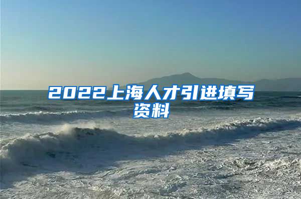 2022上海人才引进填写资料