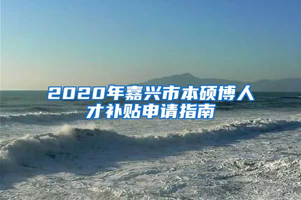 2020年嘉兴市本硕博人才补贴申请指南