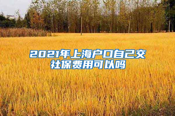 2021年上海户口自己交社保费用可以吗