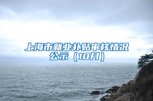 上海市就业补贴审核情况公示（10月）