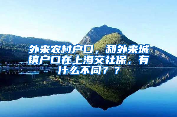 外来农村户口，和外来城镇户口在上海交社保，有什么不同？？