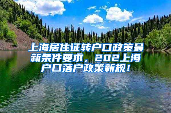 上海居住证转户口政策最新条件要求，202上海户口落户政策新规！