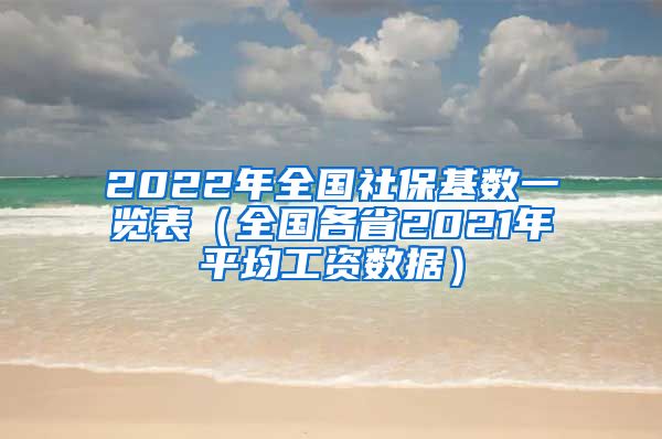 2022年全国社保基数一览表（全国各省2021年平均工资数据）