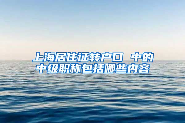 上海居住证转户口 中的中级职称包括哪些内容