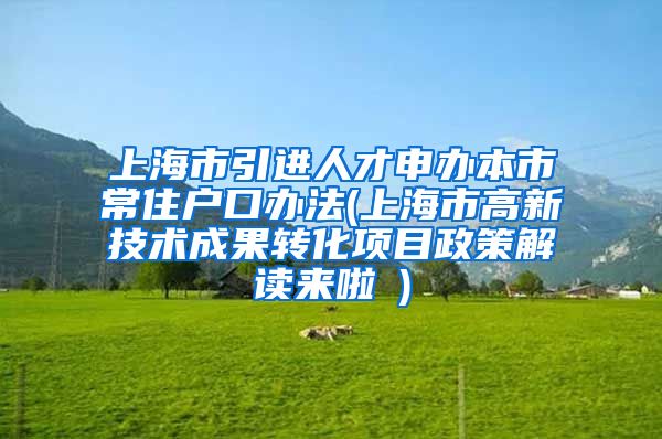 上海市引进人才申办本市常住户口办法(上海市高新技术成果转化项目政策解读来啦→)