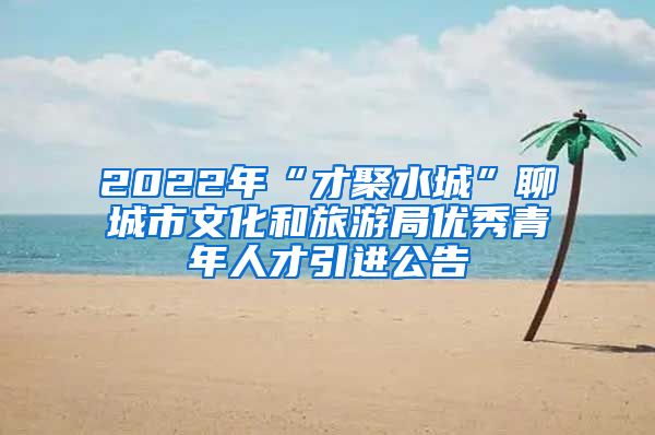 2022年“才聚水城”聊城市文化和旅游局优秀青年人才引进公告