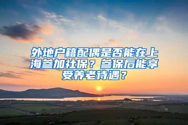 外地户籍配偶是否能在上海参加社保？参保后能享受养老待遇？