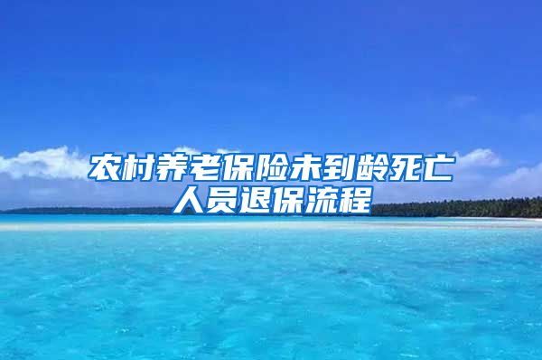 农村养老保险未到龄死亡人员退保流程