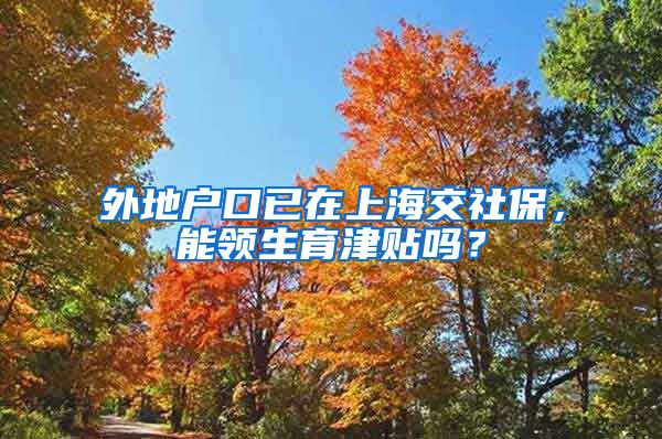 外地户口已在上海交社保，能领生育津贴吗？