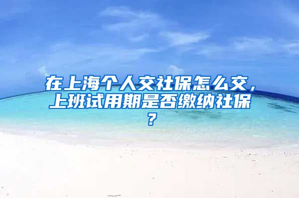 在上海个人交社保怎么交，上班试用期是否缴纳社保？