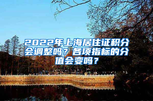 2022年上海居住证积分会调整吗？各项指标的分值会变吗？