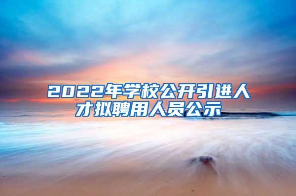 2022年学校公开引进人才拟聘用人员公示