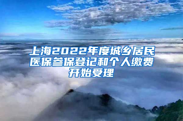 上海2022年度城乡居民医保参保登记和个人缴费开始受理
