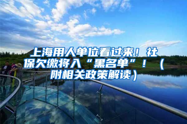 上海用人单位看过来！社保欠缴将入“黑名单”！（附相关政策解读）