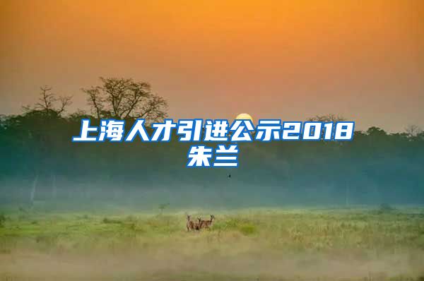 上海人才引进公示2018朱兰