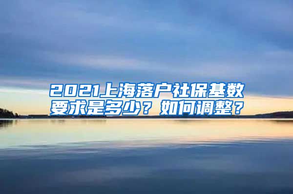 2021上海落户社保基数要求是多少？如何调整？