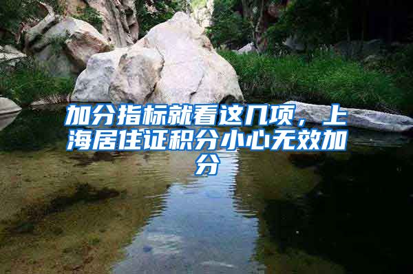 加分指标就看这几项，上海居住证积分小心无效加分