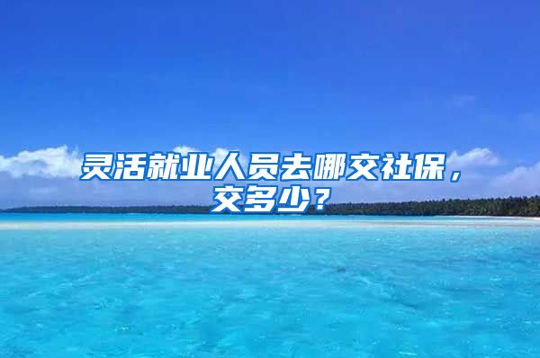 灵活就业人员去哪交社保，交多少？