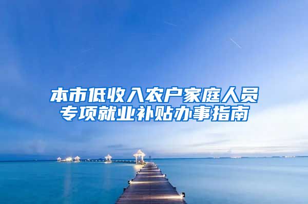 本市低收入农户家庭人员专项就业补贴办事指南