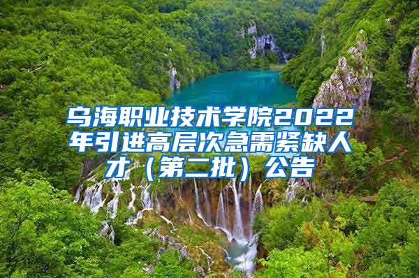 乌海职业技术学院2022年引进高层次急需紧缺人才（第二批）公告