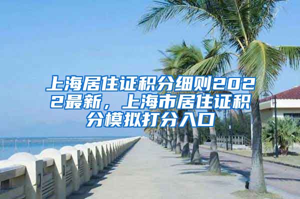 上海居住证积分细则2022最新，上海市居住证积分模拟打分入口