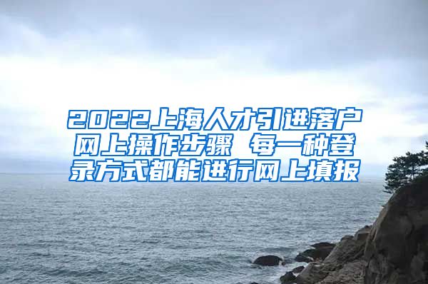 2022上海人才引进落户网上操作步骤 每一种登录方式都能进行网上填报